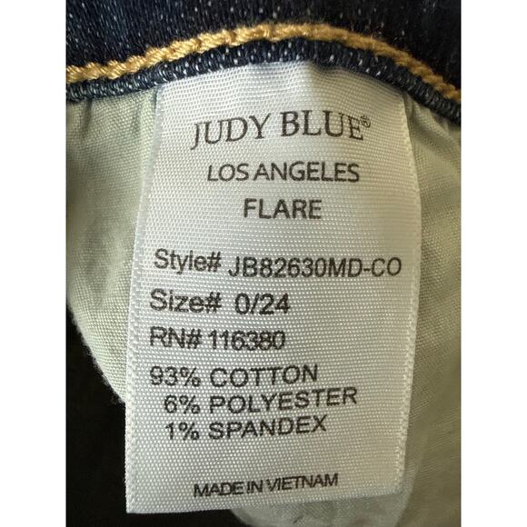 Judy Blue High Rise Flare Jeans Women’s Size 0/24 Stretch Denim JB82530MD EUC - Picture 11 of 12